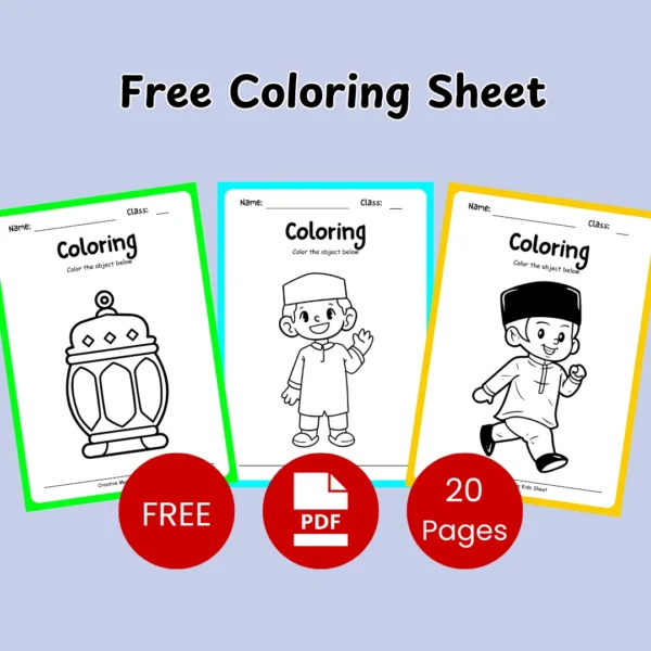 20 free printable coloring pages for kids - simple and fun designs for early learning and creativity