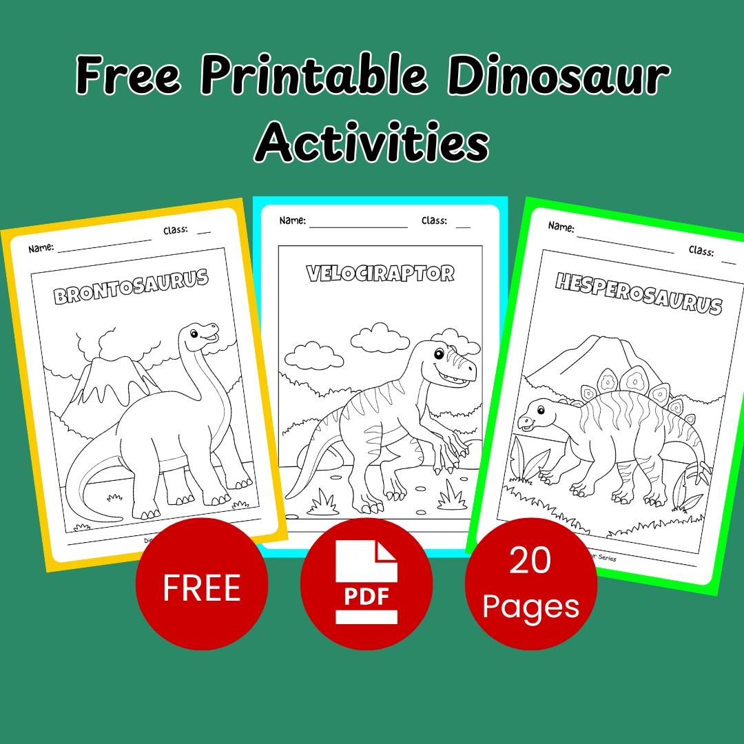 Free printable dinosaur worksheets for kids - fun and educational activities featuring different dinosaur species